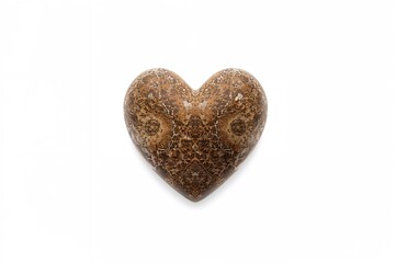 Fototapeta premium Heart-shaped gem on a plain white surface