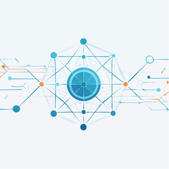 Abstract Network of Connected Dots and Lines