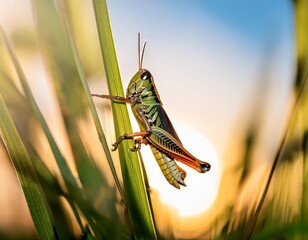 grasshopper on grass