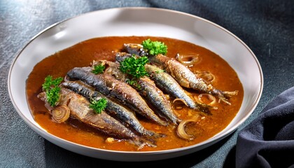 baked sardines in onion sauce