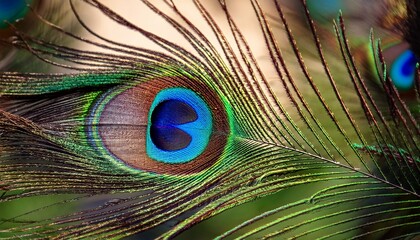 peacock feather close up