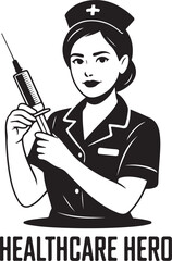 Brave nurse preparing injection with care today