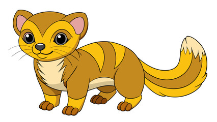 Obraz premium Cartoon Weasel Illustration in Brown and Yellow Colors
