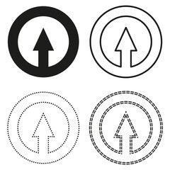 Arrow symbol icons. Circle up direction. Progress Vector signs. Modern graphic set.