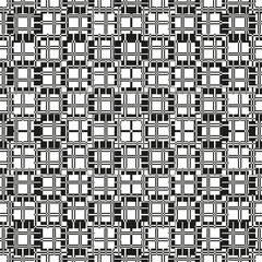 Seamless square pattern. Abstract geometric grid. Repeating round tile. Vector black white background.