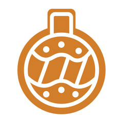 Flat style illustration of a gingerbread ornament cookie, perfect for Christmas, New Year, winter holiday baking, and festive food designs.