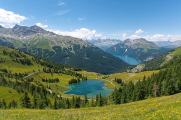 Peaceful Alpine Mountain Scene in Summer