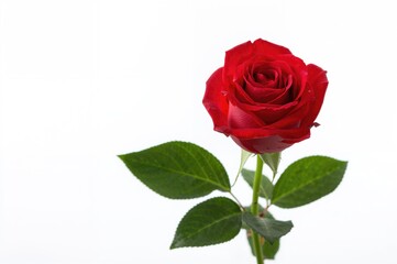 Fototapeta premium Crimson flower against a plain white backdrop