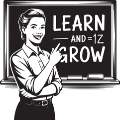 Retro teacher inspires you to learn and grow