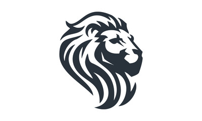 lion's head line vector logo