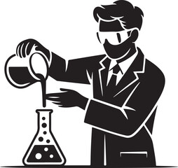 Scientist mixing chemicals in lab experiments today