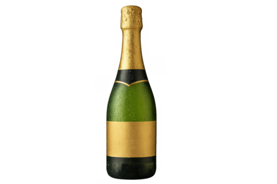 Chilled champagne bottle for celebrating new year