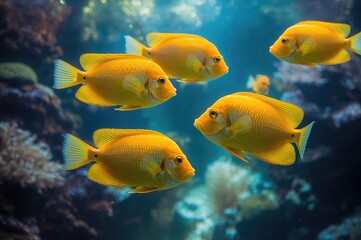 Fototapeta premium Bright yellow fish