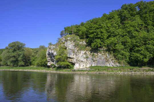 Hohler Stein-Bienenkorb, Schifffahrt Donaudurchbruch zum Kloster Weltenburg, Kelheim, Bayern, Deutschland