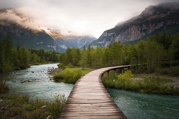 Scenic mountain landscape in the Nordic region
