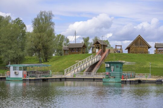 Boat landing stage in Kopacki Rit nature park Park, Kopačevo, Osijek-Baranja County, Croatia