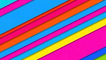 Vibrant Abstract Background with Diagonal Stripes of Bold Colors.