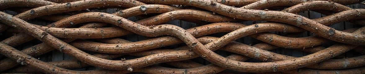 Intricately Woven Branches A Rustic Brown Abstract Texture Macro Photograph, Perfect for Nature and Craft Backgrounds