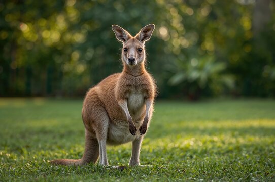 Kangaroo striking a pose in a close-up portrait