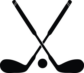 Golf club silhouette with dynamic lines