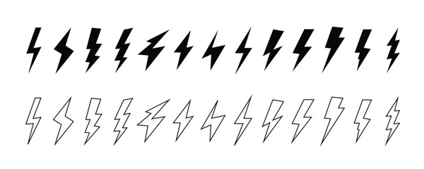 Dynamic speed line lightning bolt graphic collection