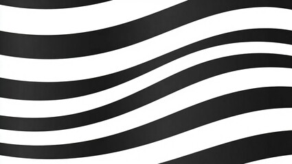 Waving Black and White Stripes Abstract Graphic Background.