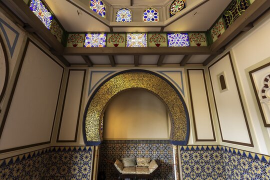 Arab House, Casa Araba, interior view, Scherrer Park, Parco Scherrer, Morcote, Lake Lugano, Lago di Lugano, Canton Ticino, Switzerland