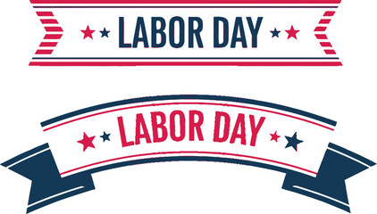 Festive ribbons celebrate Labor Day with patriotic colors and stars