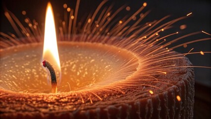 burning candle in the dark