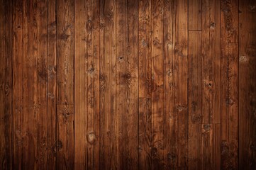 Naklejka premium Rustic wooden planks with a weathered brown surface, textured backdrop.