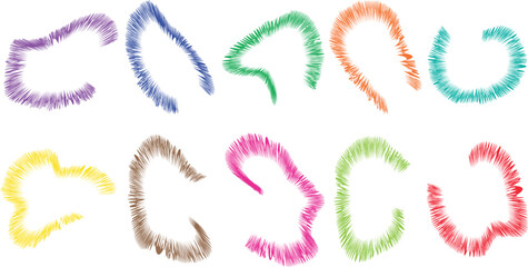 Trendy Colorful Vector Shapes Collection – Abstract Design Elements, Geometric Texture Patterns, Modern Art Objects