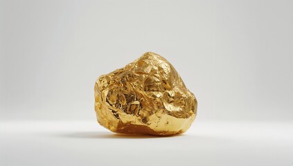 A large gold nugget displayed against a plain white background