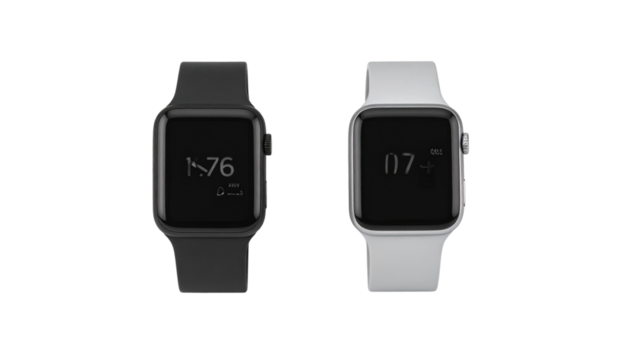 Smartwatch bundle, two variations isolated on transparent background