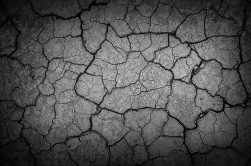 Eerie Damaged Concrete Surfaces. Dim Worn-Out Walls. Artistic Rough Cement Background.