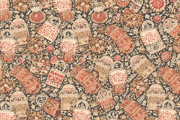 Obraz premium Craft bag seamless design on a backdrop