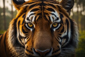 Obraz premium Fierce Gaze of the Majestic Bengal Tiger Known as Ustaad in the Wild