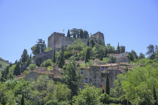 Medieval town of Castelnou, D&eacute;partement Pyr&eacute;n&eacute;es-Oriental, France