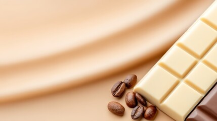 Gourmet chocolate bar rich coffee bean indulgence artisan dark chocolate bar adorned with aromatic coffee beans