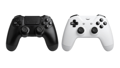 Game controller bundle, two variations isolated on transparent background