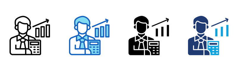 Accounting Administration icon Multi Style Vector Illustration