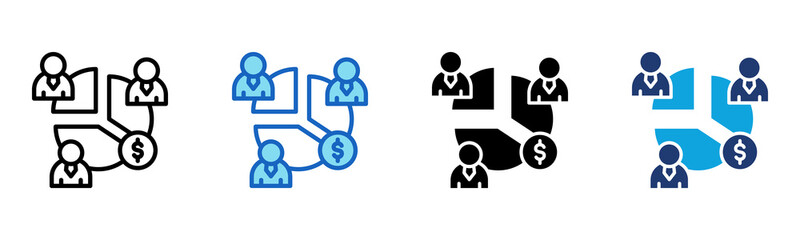 Market Share icon Multi Style Vector Illustration