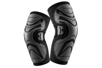 Pair of protective elbow pads for sports and outdoor activities isolated on a transparent background