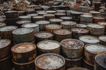 Fototapeta premium Background texture featuring oil barrels