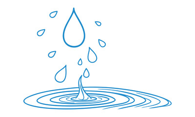 Water drop shape. Blue water drops set. Vector blue water drop icon set. Water drop Logo Template vector illustration. water splash and water drop on light background.