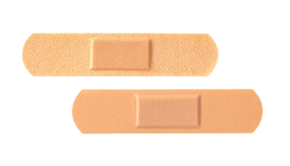 Medical adhesive collection, dual types isolated on transparent background