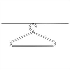 Clothes hanger continuous oneline drawing vector illustration