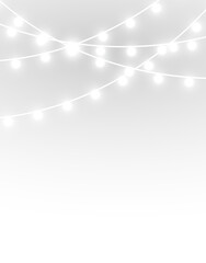 png magical glowing white garland with twinkle lights for festive events
