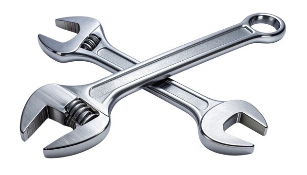 Wrench and spanner bundle, two variations isolated on transparent background
