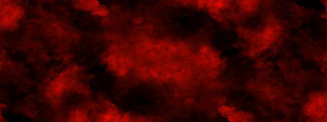 Red and black background. Red fire texture backdrop. Abstract clouds smoke texture with red color. Misty fog brush effects.