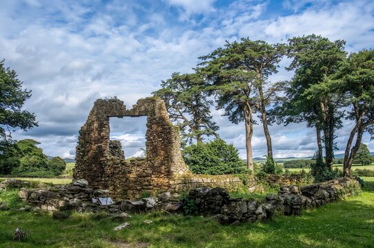Remnants of an ancient croft located at the Moss of Tolophin in a rural area of Aberdeenshire